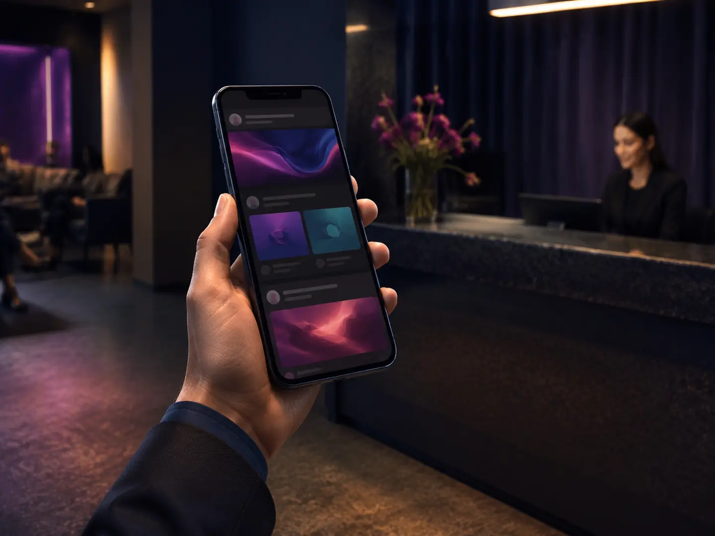 Smartphone exibindo uma comunicação digital